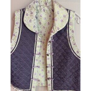 Rising Phoenix Medium VTG Women's Reversible Quilted Silk Blend Vest Asian Style